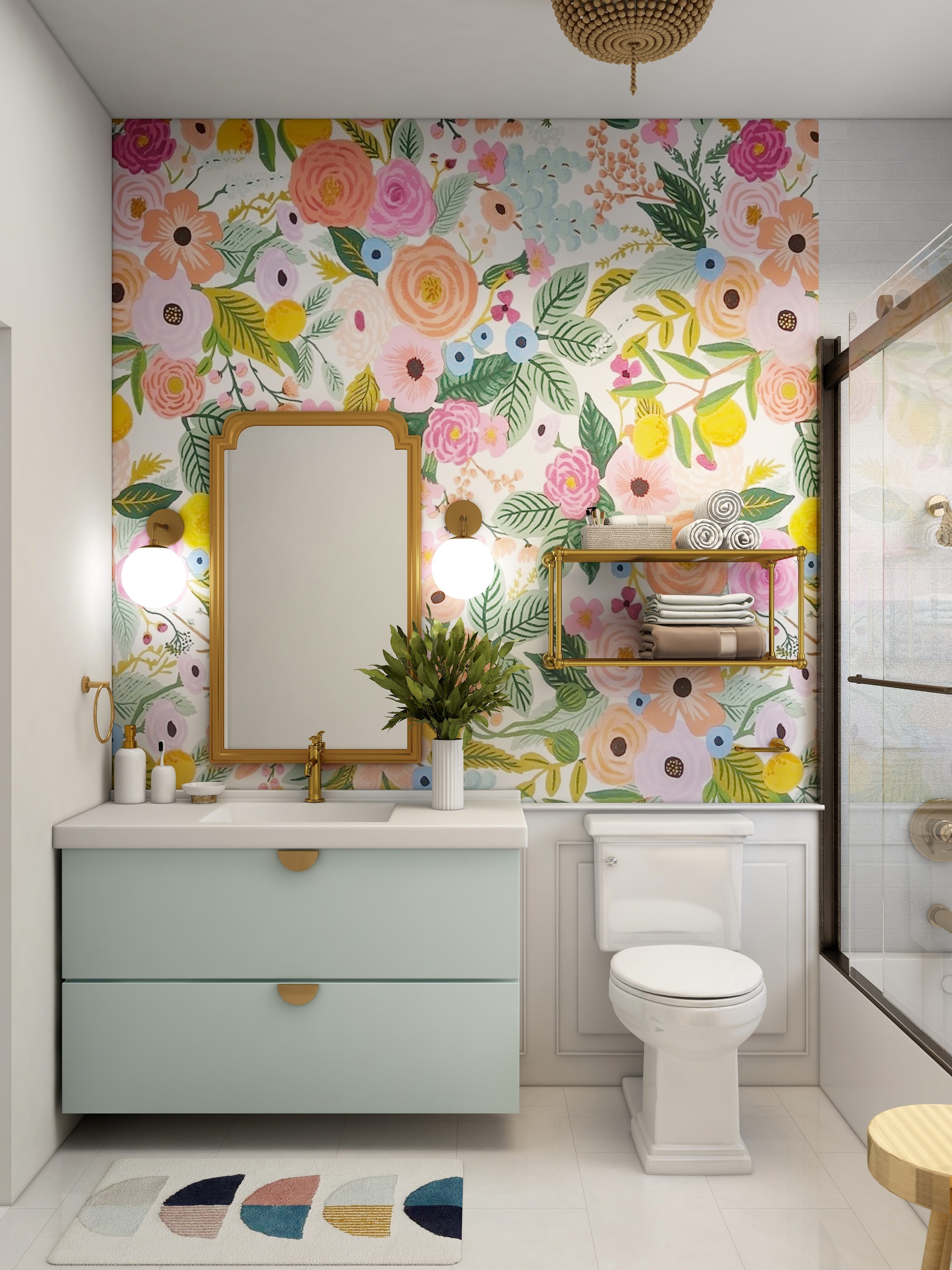 15 Catchy Bathroom Wallpaper Ideas  Shelterness