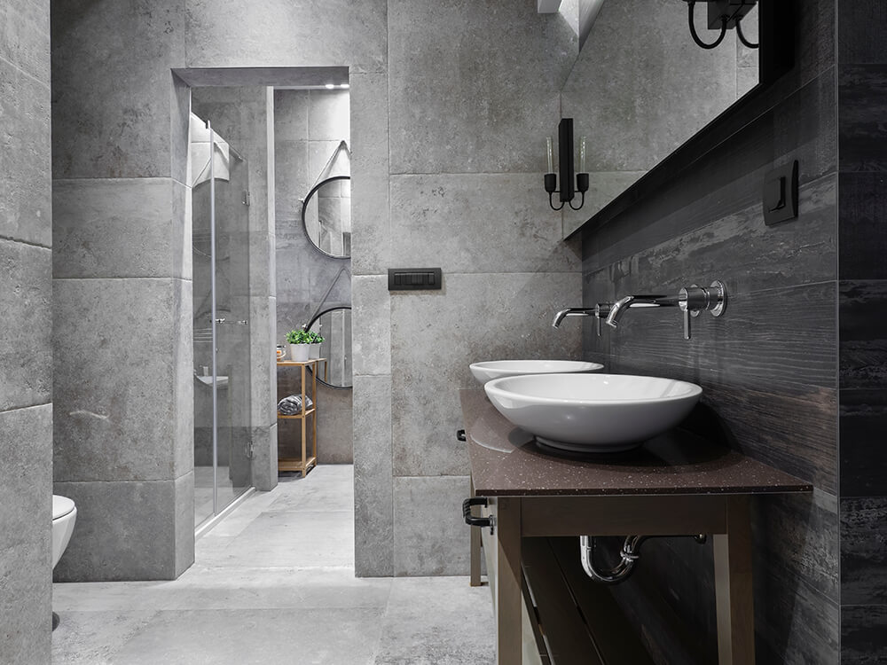 Masterpiece Bathroom With Big Tiles