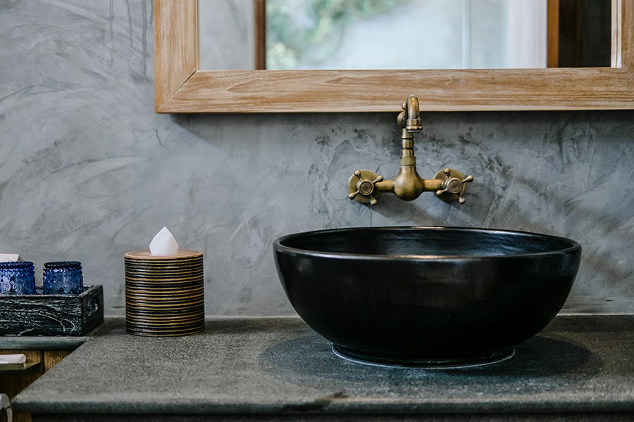 Grey Bathroom Round Basin