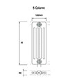 Dq Heating Modus 5 Column White Radiator - 3 To 60 Sections