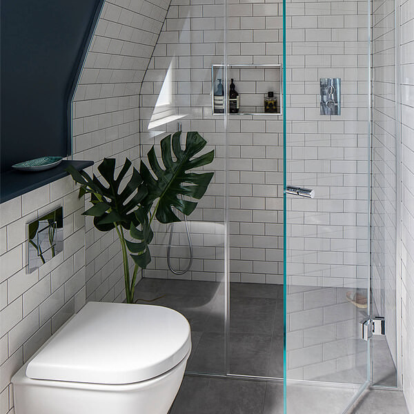 Recess shower enclosure