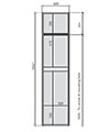 Miller London 400 x 1690mm Single Door Tall Cabinet With Door Storage