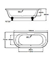 Royce Morgan Balmoral White Double Ended Bath 1680 x 730mm With Feet