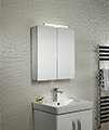 Tavistock Conduct Aluminium Double Door Mirror Cabinet With LED Light