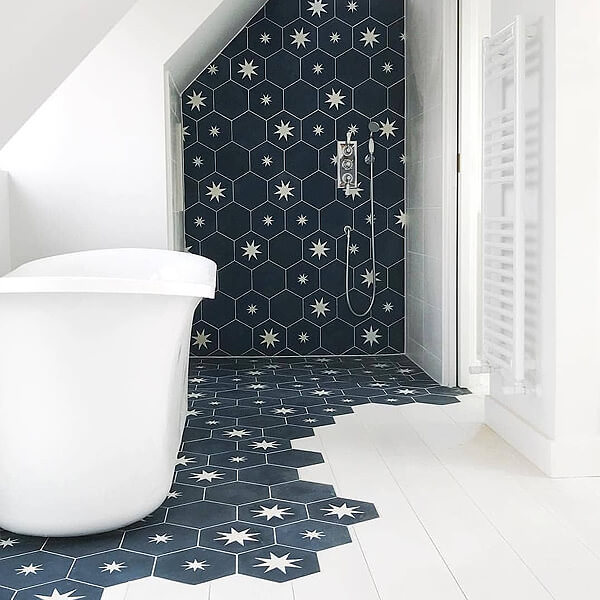 Geometric Tiles Bathroom