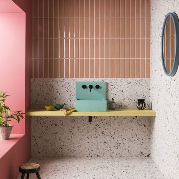 Pastel Terrazzo Tiles Bathroom