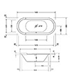 Duravit Starck 1800 x 800mm Built-In Oval Bath With Two Backrest Slope