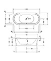 Duravit Starck 1800 x 800mm Freestanding Oval Bath With Panel And Support Frame