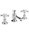 Bayswater 3 Tap Hole Chrome And White Deck Mounted Basin Mixer Tap With ...