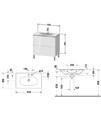 Duravit L-Cube Floor Standing 2 Drawer Vanity Unit For Viu Basin