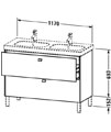 Duravit Brioso Floor Standing 1170mm 2 Drawer Vanity Unit For D-Code Basin