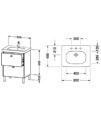 Duravit Brioso Floor Standing 2 Drawer Vanity Unit For D-Code Basin