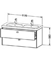 Duravit Brioso Wall Mounted 1170mm 2 Drawer Vanity Unit For D-Code Basin