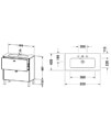 Duravit Brioso Floor Standing 2 Drawer Compact Vanity Unit For Me By Starck Basin