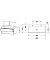 Duravit XSquare 484 x 460mm Wall-Hung 2-Drawer White Matt Vanity Unit For DuraSquare Basin