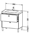Duravit Brioso Floor Standing 2 Drawer Vanity Unit With C-Bonded Basin