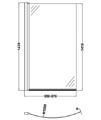 Nuie 850-870 X 1435mm Curved Screen For B-Shaped Bath - NBBS1