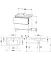 Duravit L-Cube Floor Standing 2 Drawer Vanity Unit For Starck 3 Basin