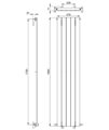 Vogue Fly Line 1800mm High Vertical Single Panel Radiator