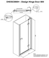 Crosswater Design 8 1950mm High Hinged Shower Door With Inline Panel