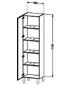 Duravit L-Cube 1760mm High 1 Door Cabinet