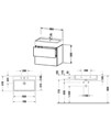 Duravit L-Cube Wall Mounted 2 Drawer Vanity Unit For Vero Air Basin
