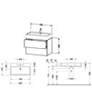 Duravit L-Cube Wall Mounted 2 Drawer Vanity Unit For Vero Air Basin