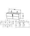 Duravit L-Cube 1290mm Wide 4 Drawers Wall Mounted Vanity Unit For Me By Starck Basin