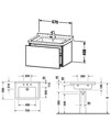 Duravit L-Cube Wall Mounted 1 Drawer Vanity Unit For Starck 3 Basin