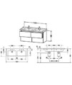 Duravit L-Cube 1220mm Wall Mounted 4 Drawer Vanity Unit For Starck 3 Basin