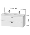 Duravit XBase 1150mm Wall Mounted 2 Drawer Vanity Unit For D-Code Basin