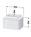 Duravit Happy D.2 Plus 650 x 480mm Vanity Unit For Console With 1 Pull-Out Compartment