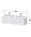 Duravit Happy D.2 Plus 1600mm Vanity Unit With 4 Drawer And 2 Cut-Outs