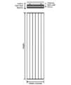 MHS Rads 2 Rails Holborn Vertical 1866mm High Aluminium Radiator