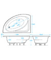 Aqua Orlah 1500 x 1040mm Offset Corner Acrylic Bath - Available In Different Variants
