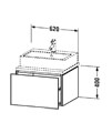 Duravit L-Cube 1 Pull-Out Compartment Vanity Unit For Console