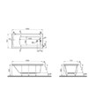 VitrA Neon 700mm Wide Single Ended No Taphole Rectangular Bath