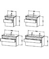 Duravit DuraStyle Wall Hung 2 Drawers Vanity Unit For D-Code Basin