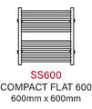 SBH Compact Flat Dual Fuel Towel Radiator 600mm x 600mm