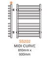 SBH Midi Curve Towel Radiator 600mm x 810mm
