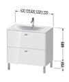 Duravit Brioso Floor Standing 2 Drawer Compact Vanity Unit For Viu Basin
