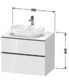 Duravit D-Neo 2 Drawer Wall Mounted Vanity Unit