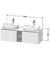 Duravit D-Neo 2 Drawer 1400mm Wide Wall Mounted Vanity Unit