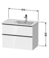 Duravit D-Neo 810mm Wide 2 Drawer Wall Mounted Vanity Unit For Me By Starck Basin