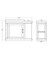 Imperial Thurlestone Cloakroom Offset Wall Hung Vanity Unit 695mm