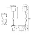 Imperial Astoria Deco White WC Pan And High Level Cistern