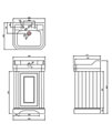 Burlington Edwardian 550mm Freestanding Cloakroom Vanity Unit