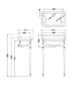 Lavabo Y Pedestal Burlington Eduardiano 51 Cm – Bañera Dorada Y Esmalte Blanco (Estilo Clásico Inglés)