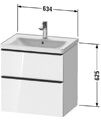 Duravit D-Neo 2 Drawer Wall Mounted Vanity Unit For D-Neo Basin