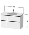 Duravit D-Neo 2 Drawer Wall Mounted Vanity Unit For D-Neo Basin